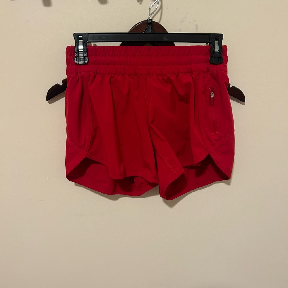 Red lululemon shorts